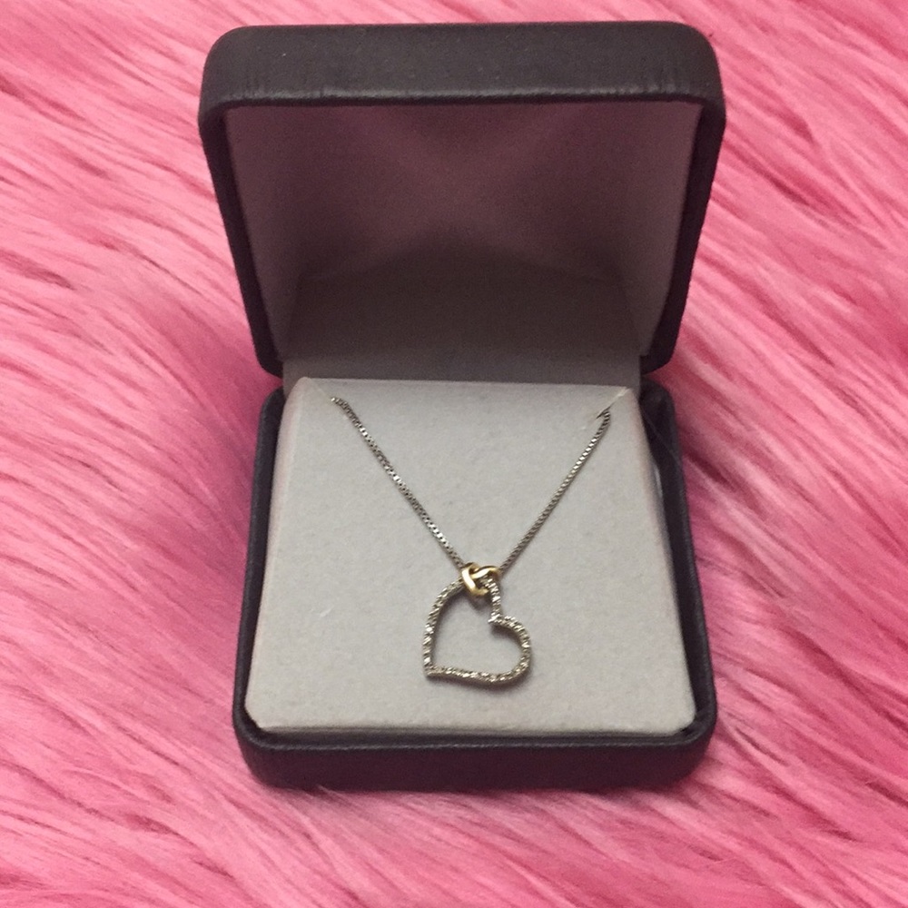 Sterling silver14k gold heart